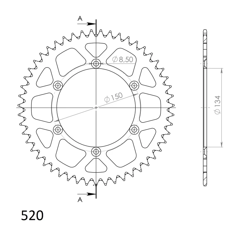 Supersprox Alumiini takaratas RAL-460:50 VihreƤ