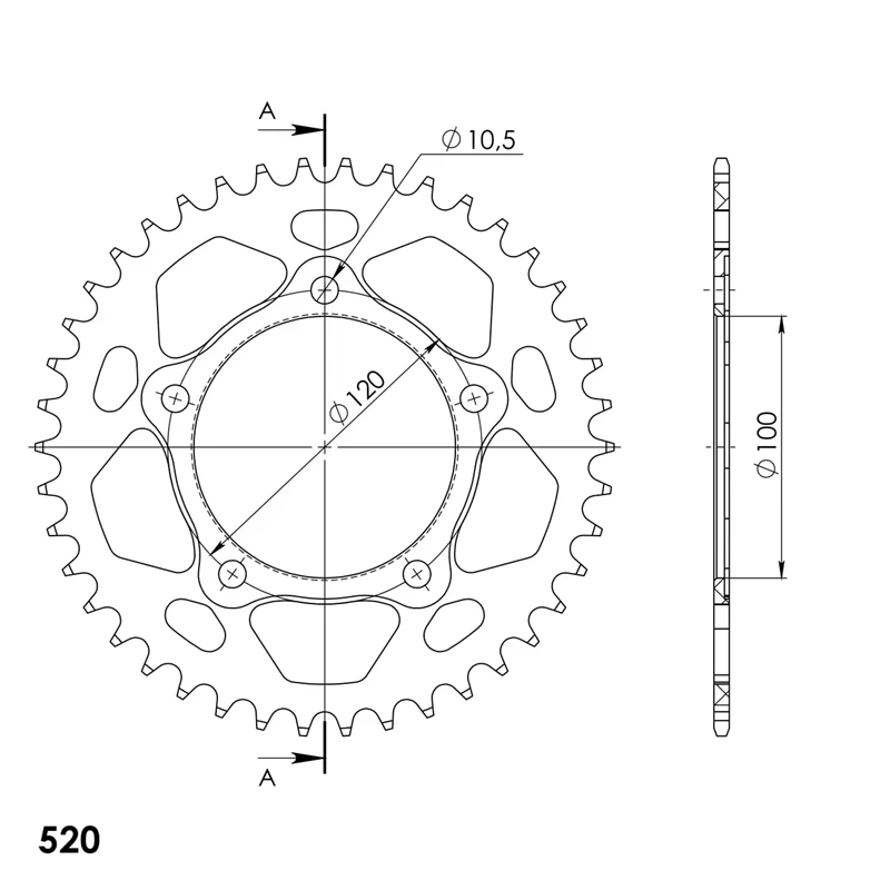 Supersprox Alumiini takaratas RAL-7025:42 Musta