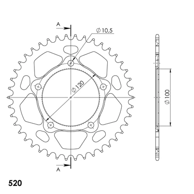Supersprox Alumiini takaratas RAL-7025:42 Musta