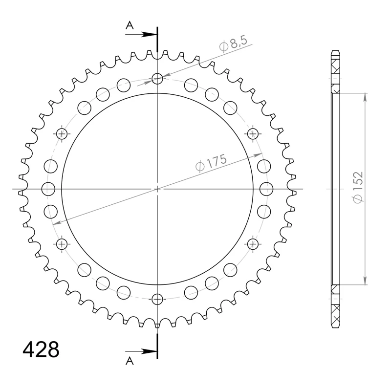 Supersprox Alu TakaratasYA WR125 Punainen 53