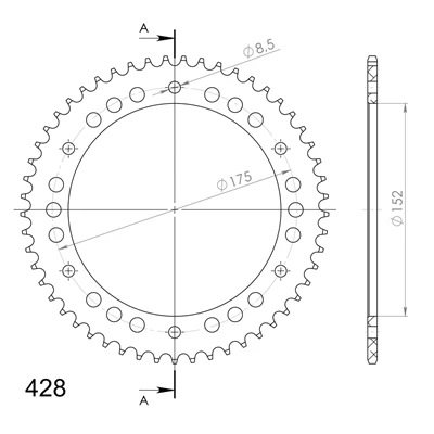 Supersprox Alu TakaratasYA WR125 Punainen 53