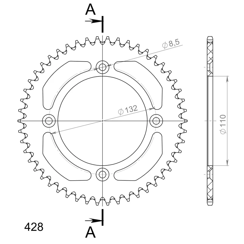 Supersprox Alumiini takaratas RAL-898:50 Musta