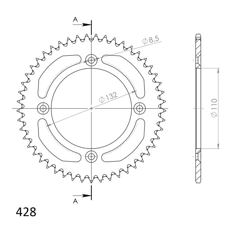 Supersprox Alumiini takaratas RAL-898:49 Musta