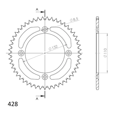 Supersprox Alumiini takaratas RAL-898:49 Musta