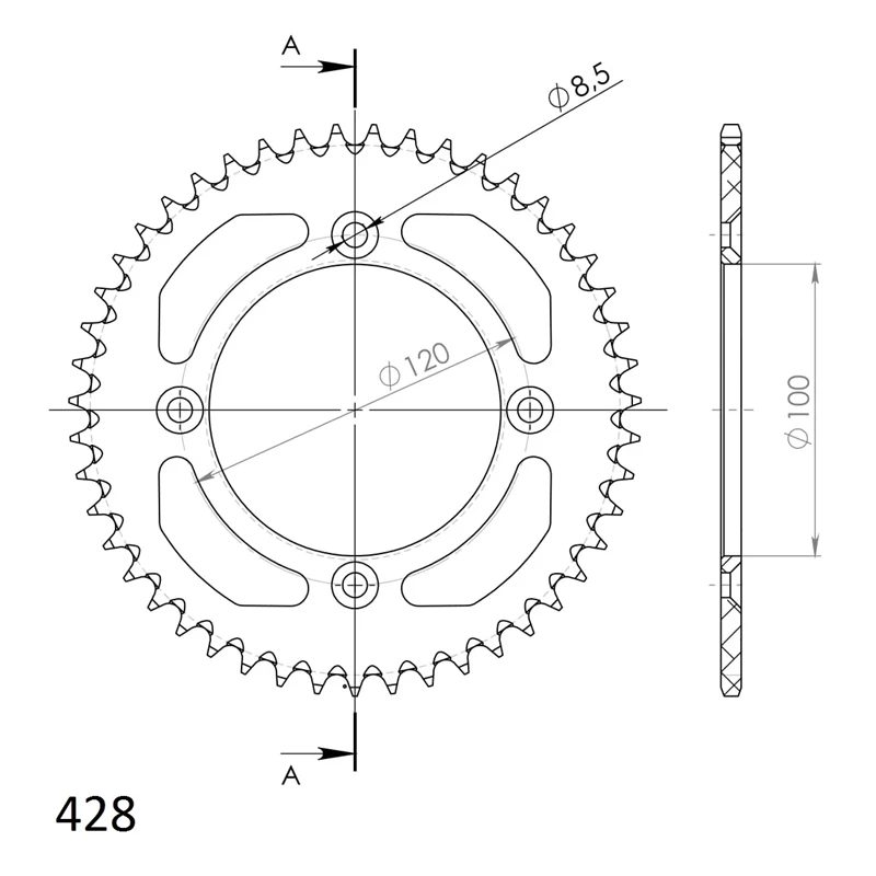 Supersprox Alu Takaratas SU/YA RM80/85/YZ80/85 Sininen 47