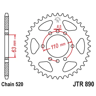 JT Rear Sprocket JTR890.45