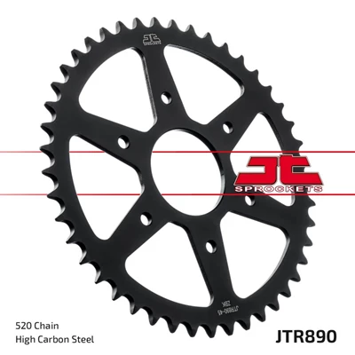 JT Rear Sprocket ZBK - Musta Zinc JTR890.44ZBK