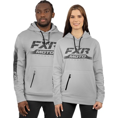 Unisex Moto Tech Pullover Hoodie Grey/Char S