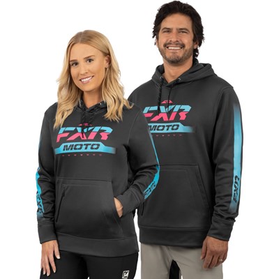 Unisex Moto Tech Pullover Hoodie Asphalt/Nightclub XL