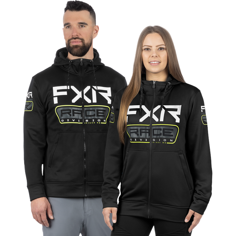 Unisex Race Div Tech Hoodie XS Black/Hi Vis