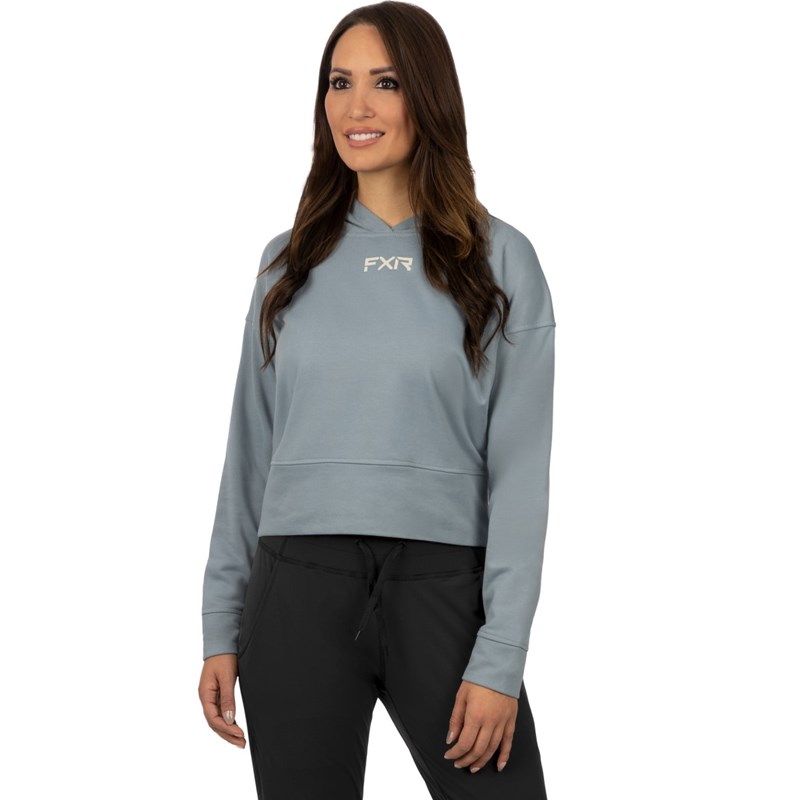 W Balance Cropped Pullover Hoodie XS Lt. Steel