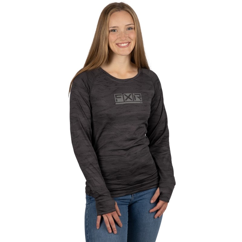W Inhale Active Longsleeve S Black Camo