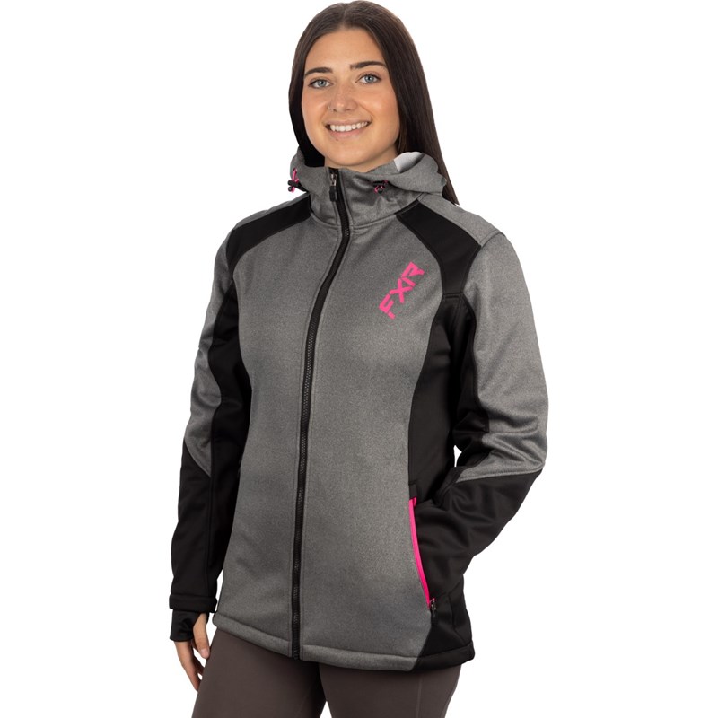 W Pulse Softshell Jacket Grey Heather/Raspberry XS