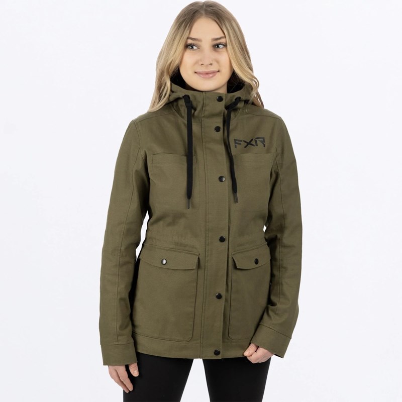 W Ivy Canvas Jacket XS Army