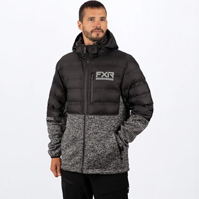M Excursion Lt Hybrid Quilted Hoodie 2XL Black/Grey Hthr