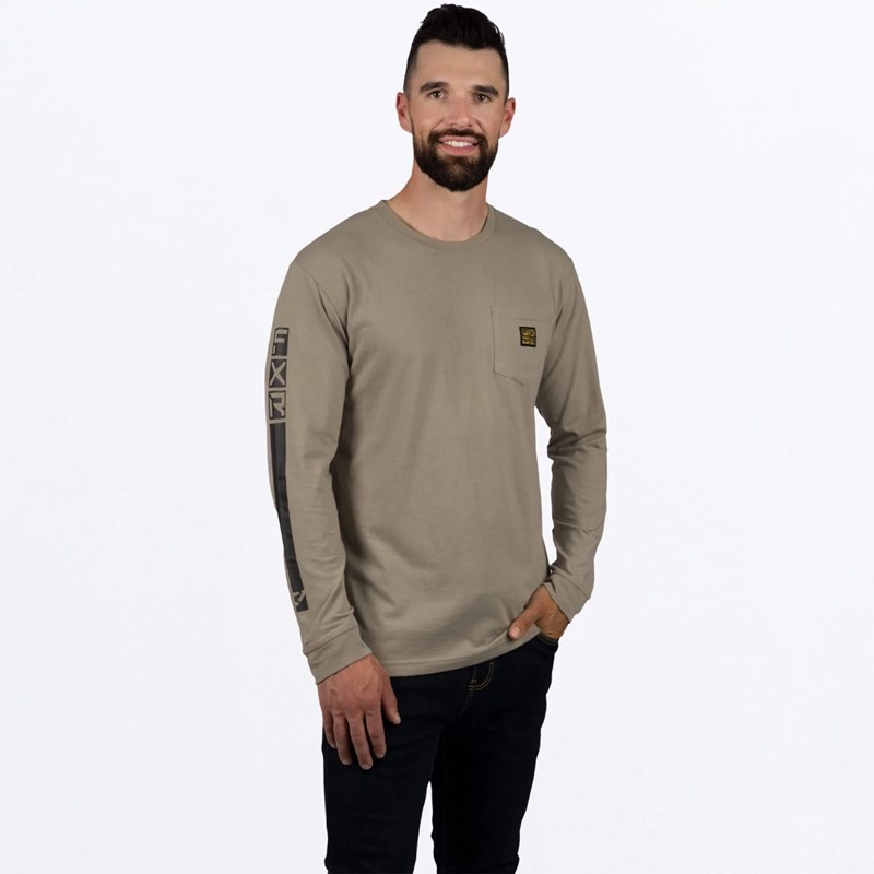 M Work Pocket Premium Longsleeve S Stone