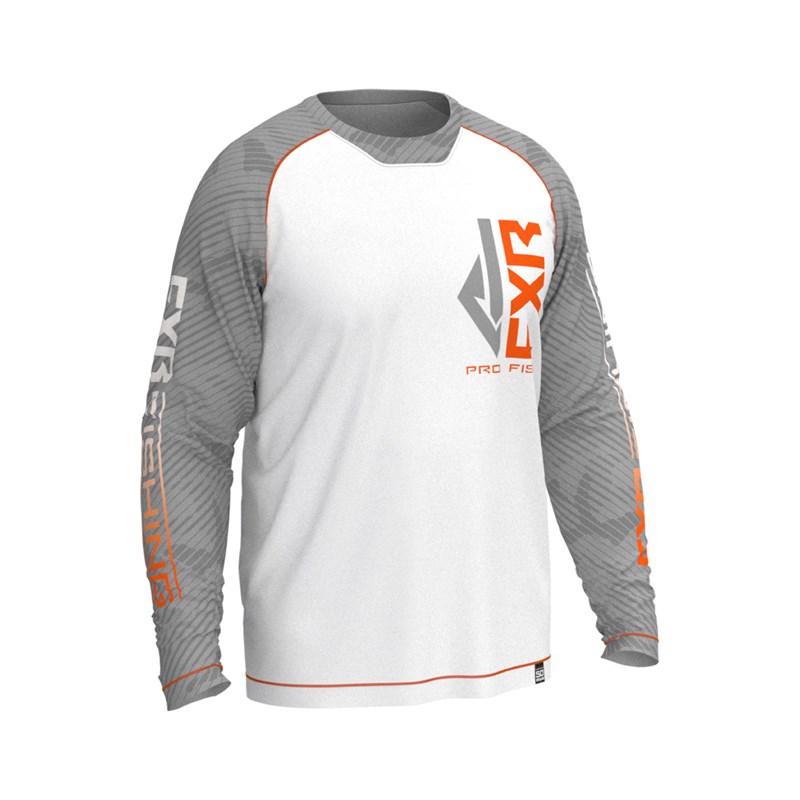 M Derby Air UPF Longsleeve White/Orange XL