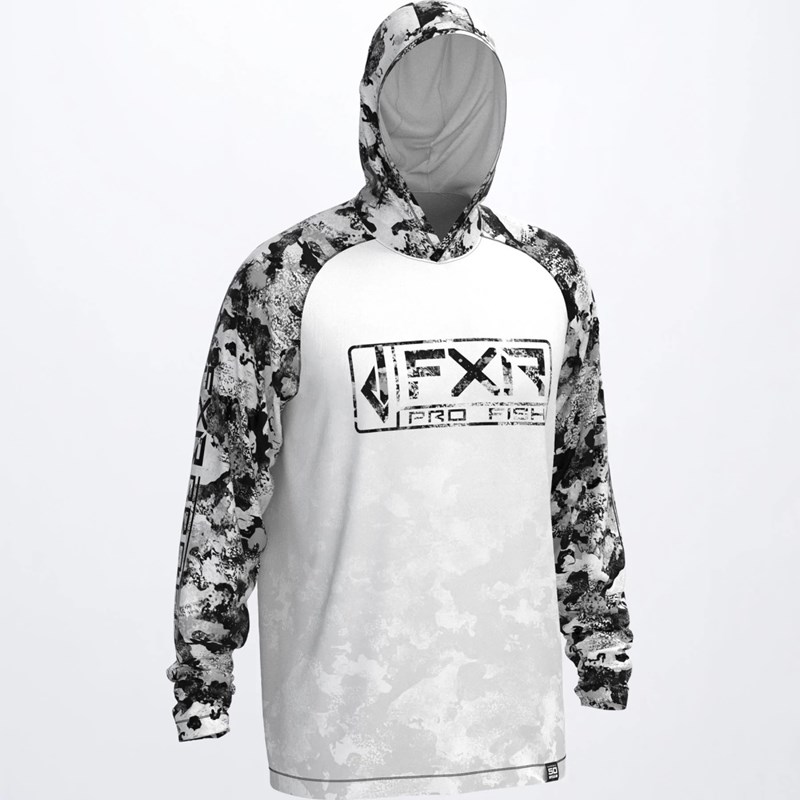 M Derby Air UPF Pullover Hoodie White Camo/White XL