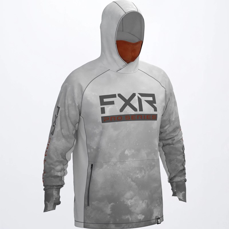 M Tournament Pro Hybrid UPF PO Hoodie Grey Ink/Rust 3XL
