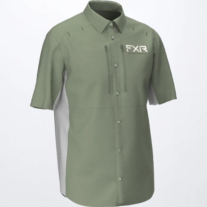 M Cast Performance UPF S/S Shirt Khaki/Grey 3XL