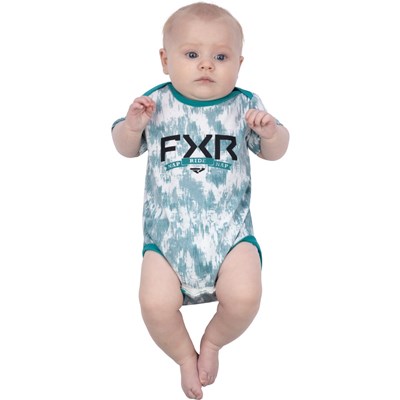 Infant Podium S/S Onesie Cream/Teal Fiber 12-18