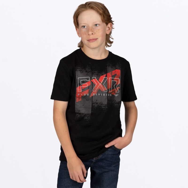 Yth Broadcast Premium T-Shirt Black/Red XL