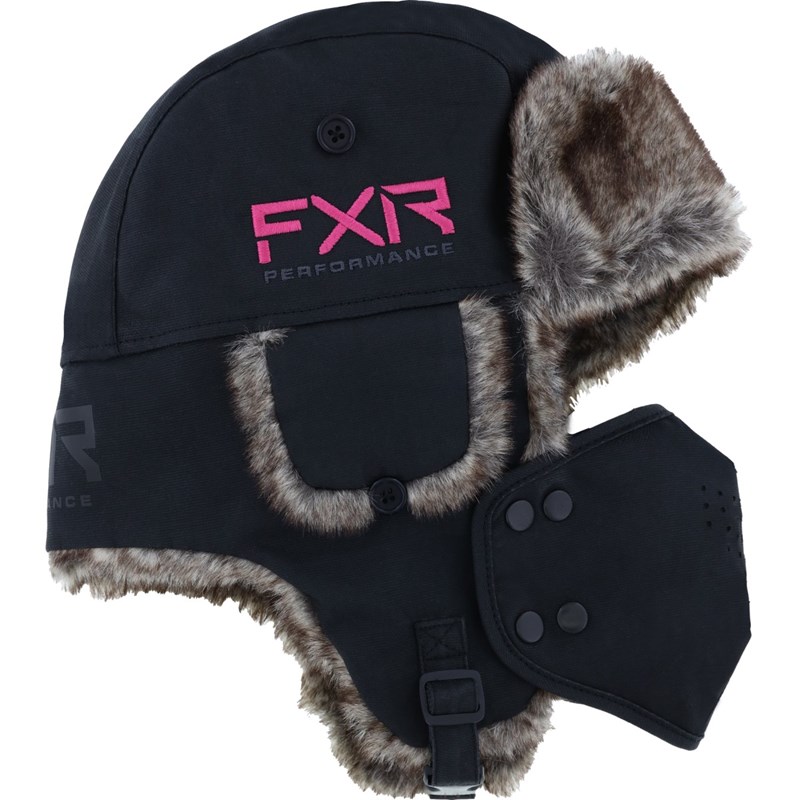 Trapper Hat S/M Black/Elec Pink