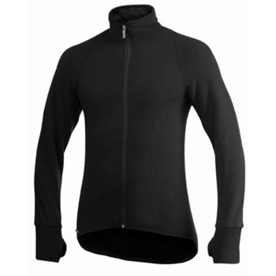 Woolpower Full zip 400 Merino Mid layer Takki musta L