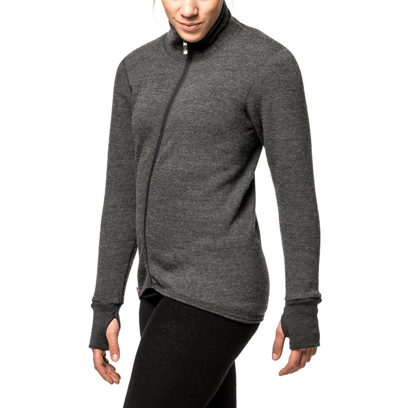 Woolpower Full zip 400 Merino Mid layer Takki harmaa M