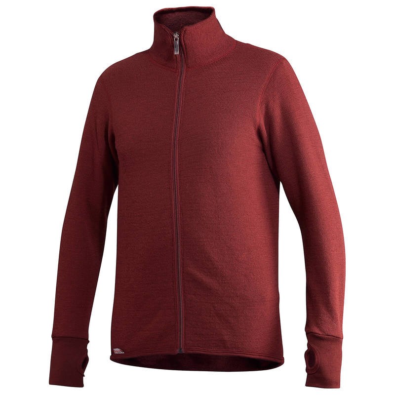 Woolpower Full zip 400 Merino Mid layer Takki punainen M