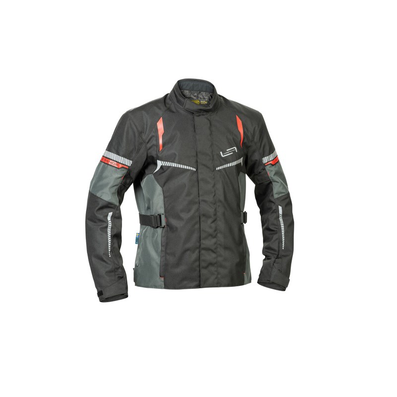 Lindstrands tekstiilitakki Backafall Musta/harmaa 50