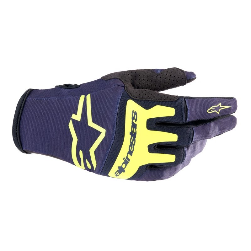Alpinestars Hanska Techstar Tumman Sininen/Keltainen Fluo S