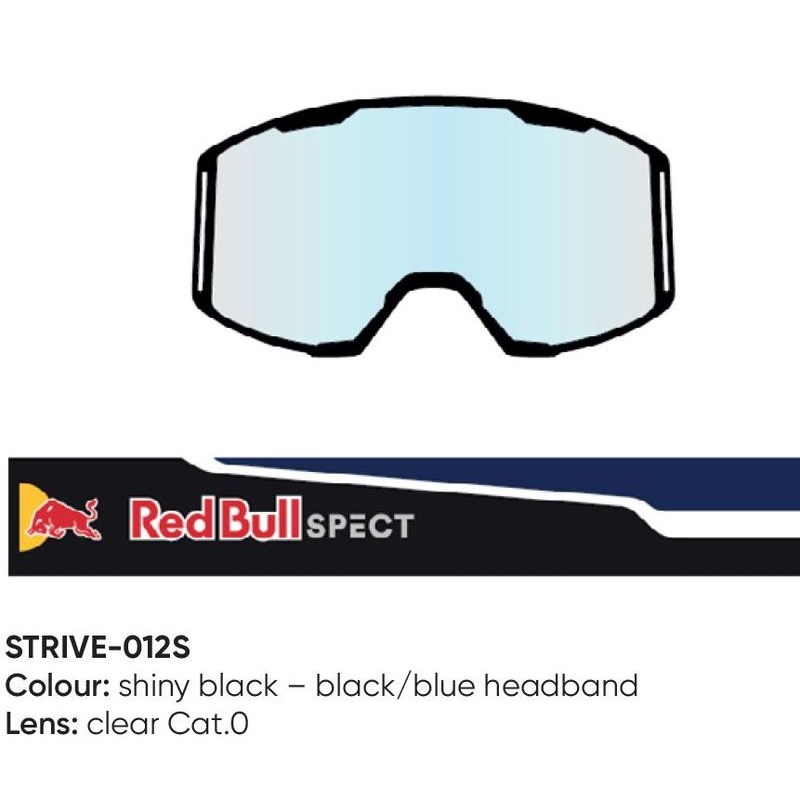 Spect Red Bull Strive MX Goggles Single lens Black/Blue clear
