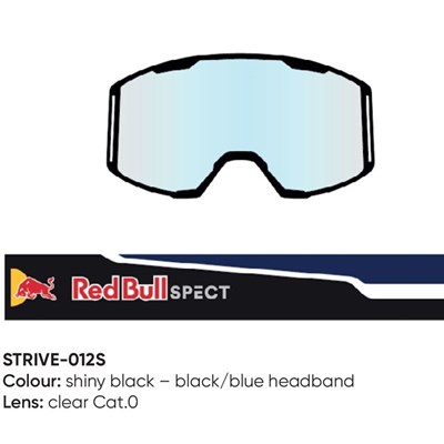 Spect Red Bull Strive MX Goggles Single lens Black/Blue clear