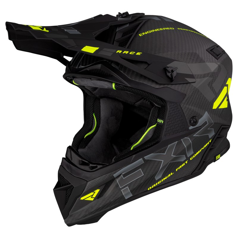 Helium Carbon Helmet w/ Auto Buckle Hi Vis/Charcoal XS