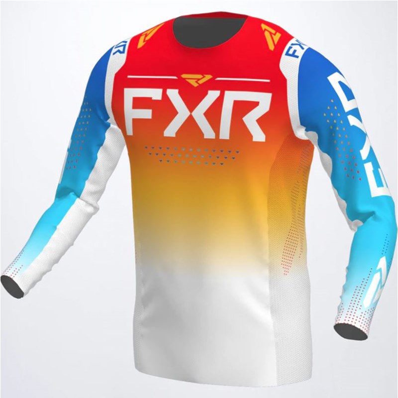 Yth Pro-Stretch MX Jersey Blue/Tangerine L