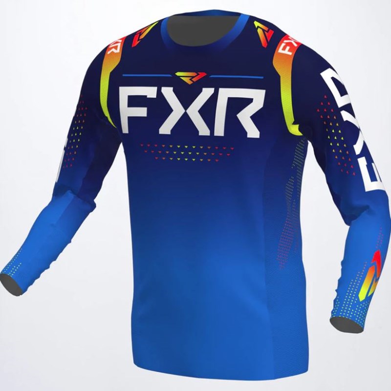 Yth Pro-Stretch MX Jersey Navy/Inferno L