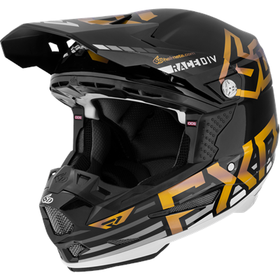 6D ATR-2 Helmet XL Black/White/Gold