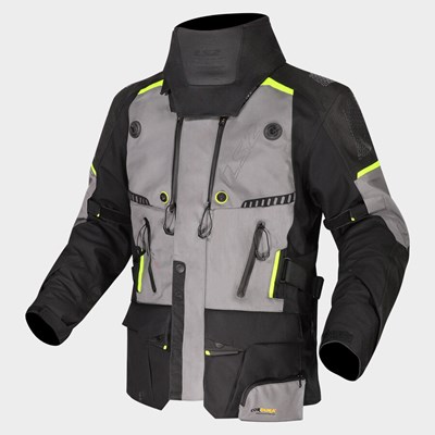 LS2 APOLLO MAN JACKET BLACK DARK GREY H-V YELLOW L