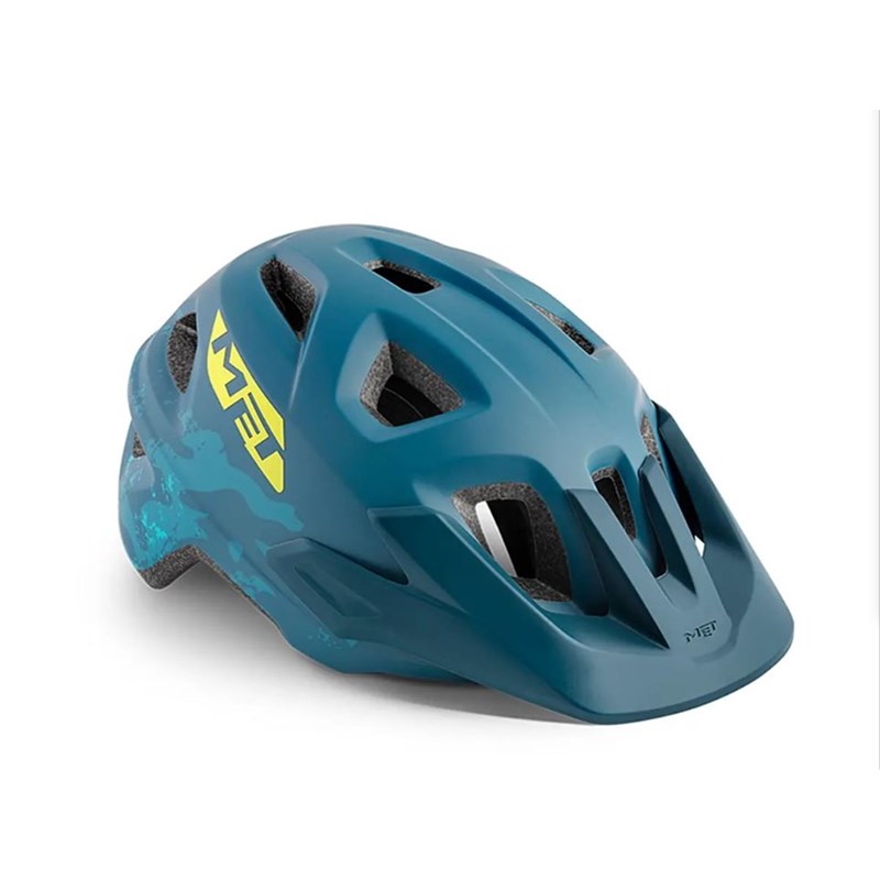 MET Eldar Lasten Pyöräilykypärä (52-57 cm), Petrol Blue Camo/Matt
