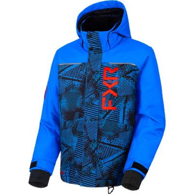 YTH KICKER JACKET 26 BLUE HAZARD/RED 16
