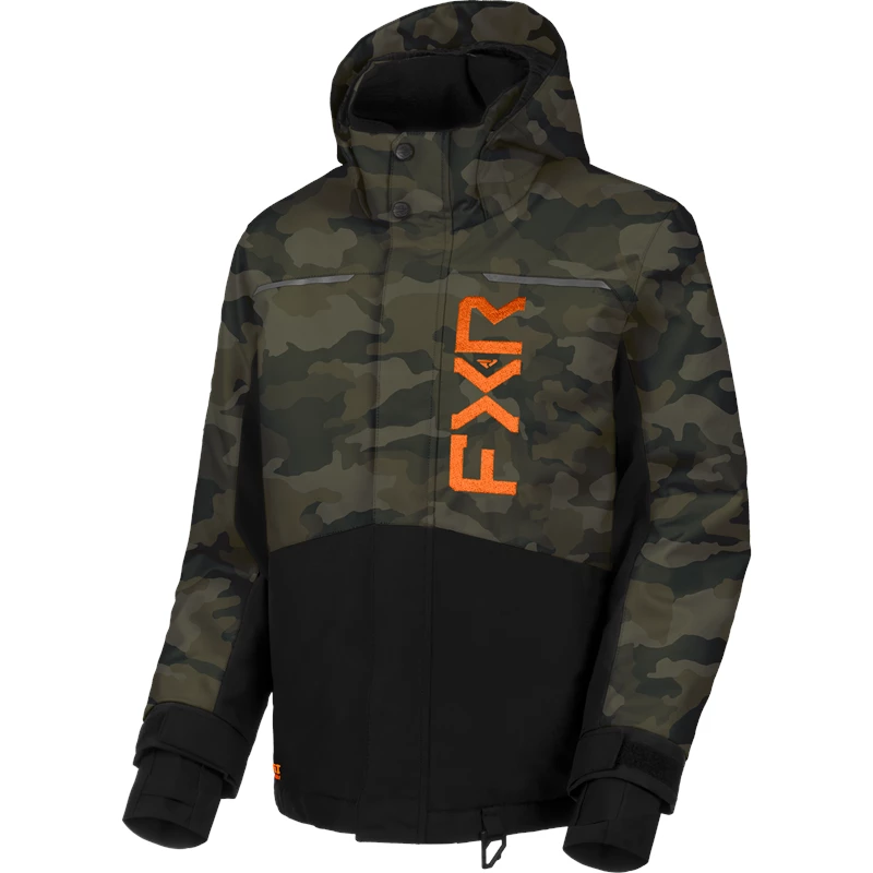 YTH KICKER JACKET 26 ARMY CAMO/ORANGE 16