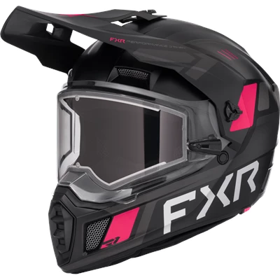 CLUTCH X HELMET W/ E SHIELD 26 BLACK/RAZZ M
