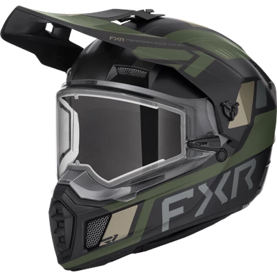 CLUTCH X HELMET W/ E SHIELD 26 BLACK/ARMY 3XL