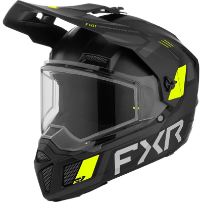 YOUTH CLUTCH X HELMET W/ DUAL SHIELD 26 BLACK/HIVIS L