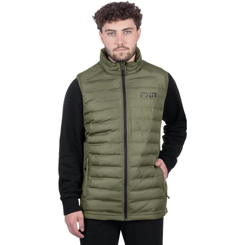 M PODIUM HYBRID QUILTED VEST 26 MOSS L