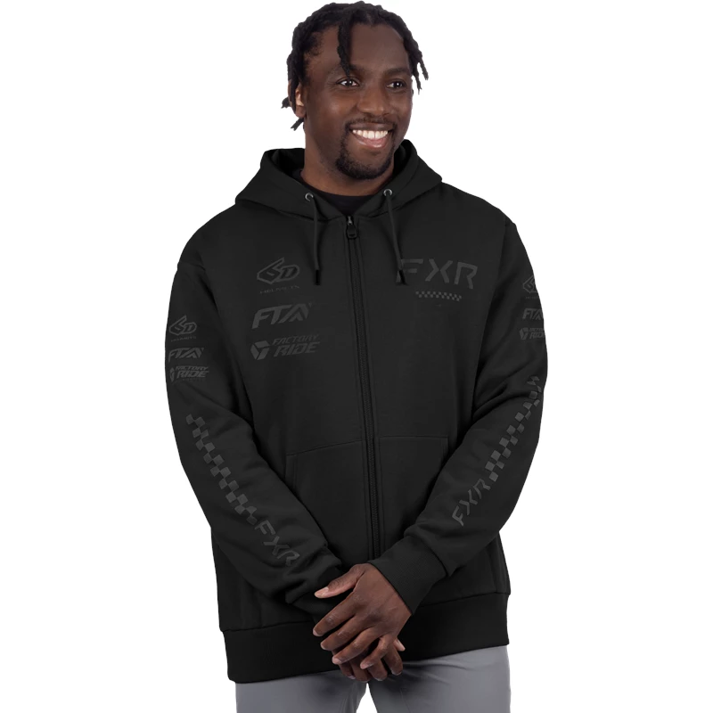 M STACK COTTON ZIP UP HOODIE 26 BLACK OPS L