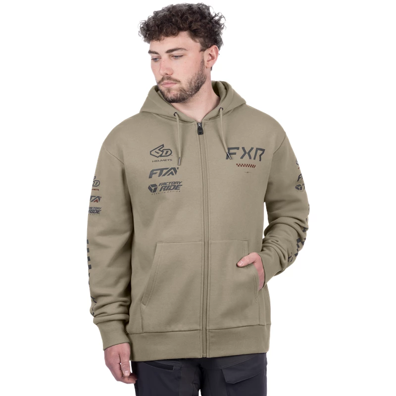 M STACK COTTON ZIP UP HOODIE 26 STONE/CHAR 3XL