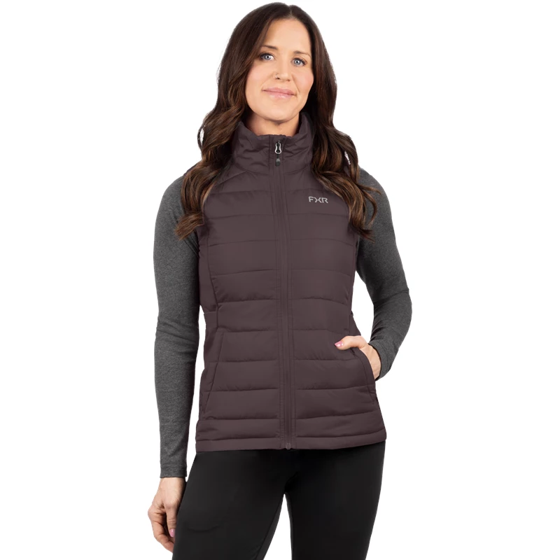 W PHOENIX QUILTED VEST 26 RAISIN 3XL