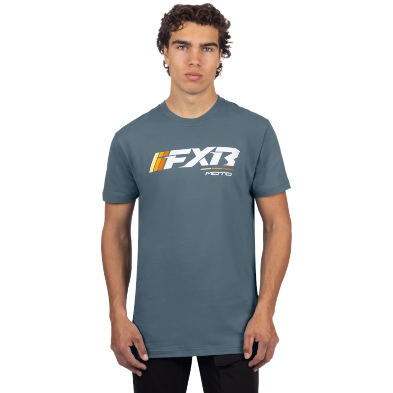 M MOTO PREMIUM T-SHIRT 26 STEEL/ORANGE S